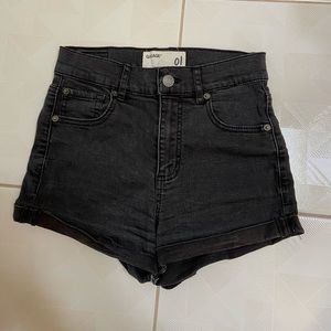 GARAGE BLACK HIGH RISE DENIM SHORTS summer jean shorts